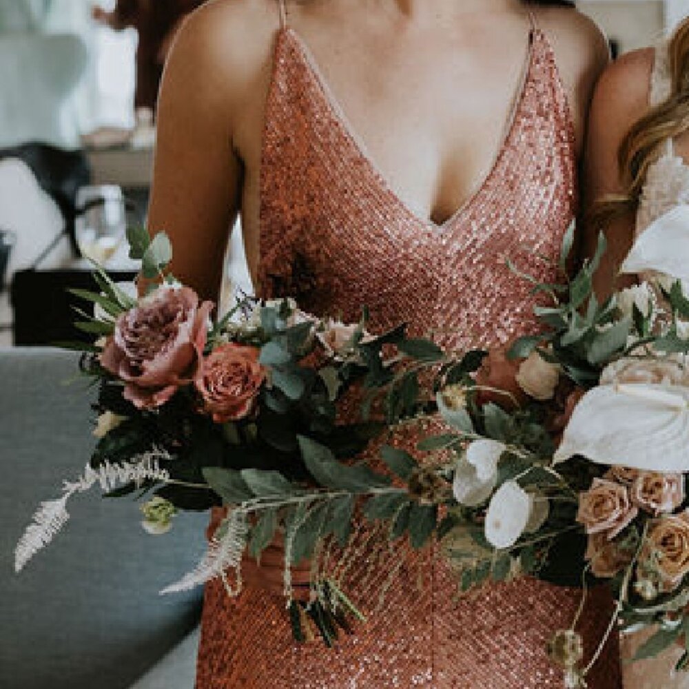 Jenny Yoo Sequin Bridesmaid Dress in Wild Rose